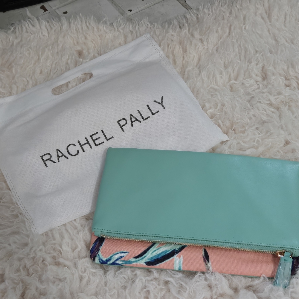 Rachel Pally teal and coral pouch